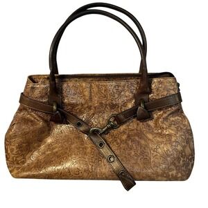 ROBERTA GANDOLFI‎ Embossed leather purse, Bronze, Vintage, EUC